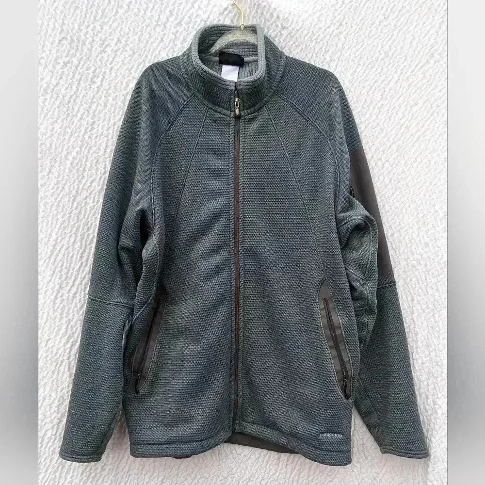 Patagonia Men's Vintage Lined R Polartec Blue/Grey Fleece Jacket Size XLarge